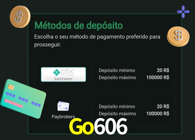O cassino Go606 oferece uma grande variedade de métodos de pagamento